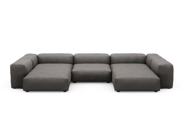 Preset u-shape sofa - canvas - dark grey - 377cm x 241cm