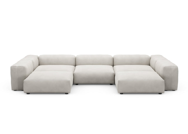 Preset u-shape sofa - canvas - light grey - 377cm x 241cm