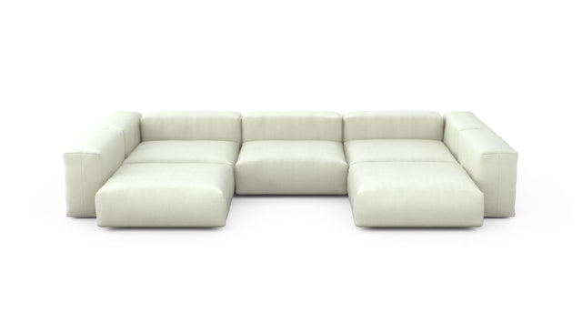 Preset u-shape sofa - herringbone - beige - 377cm x 241cm