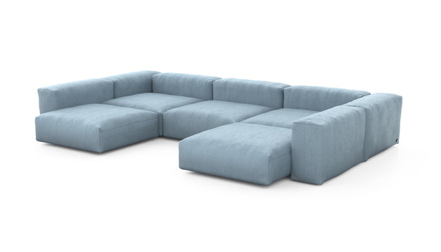 Preset u-shape sofa - herringbone - light blue - 377cm x 241cm