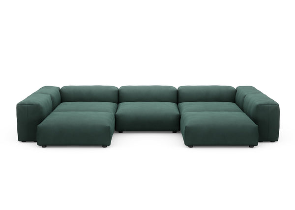 Preset u-shape sofa - linen - forest - 377cm x 241cm