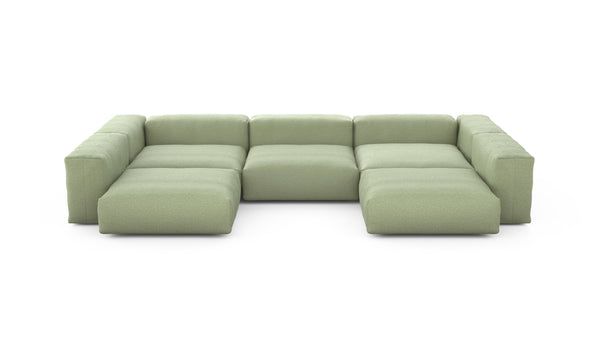 Preset u-shape sofa - linen - olive - 377cm x 241cm