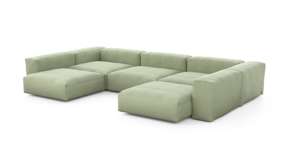 Preset u-shape sofa - linen - olive - 377cm x 241cm