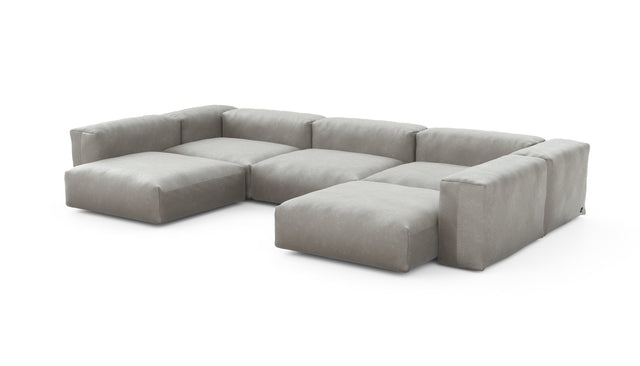 Preset u-shape sofa - velvet - light grey - 377cm x 241cm