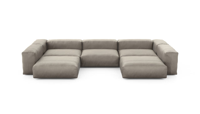 Preset u-shape sofa - velvet - stone - 377cm x 241cm