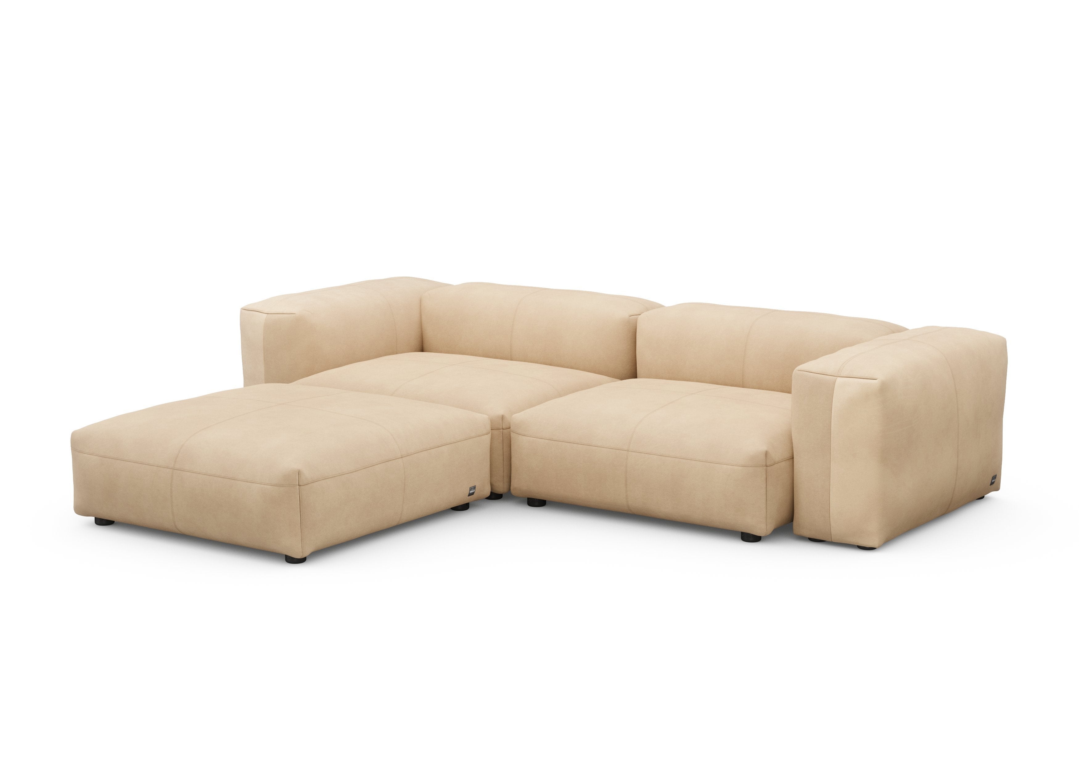 vetsak®-Corner Sofa L Leather beige