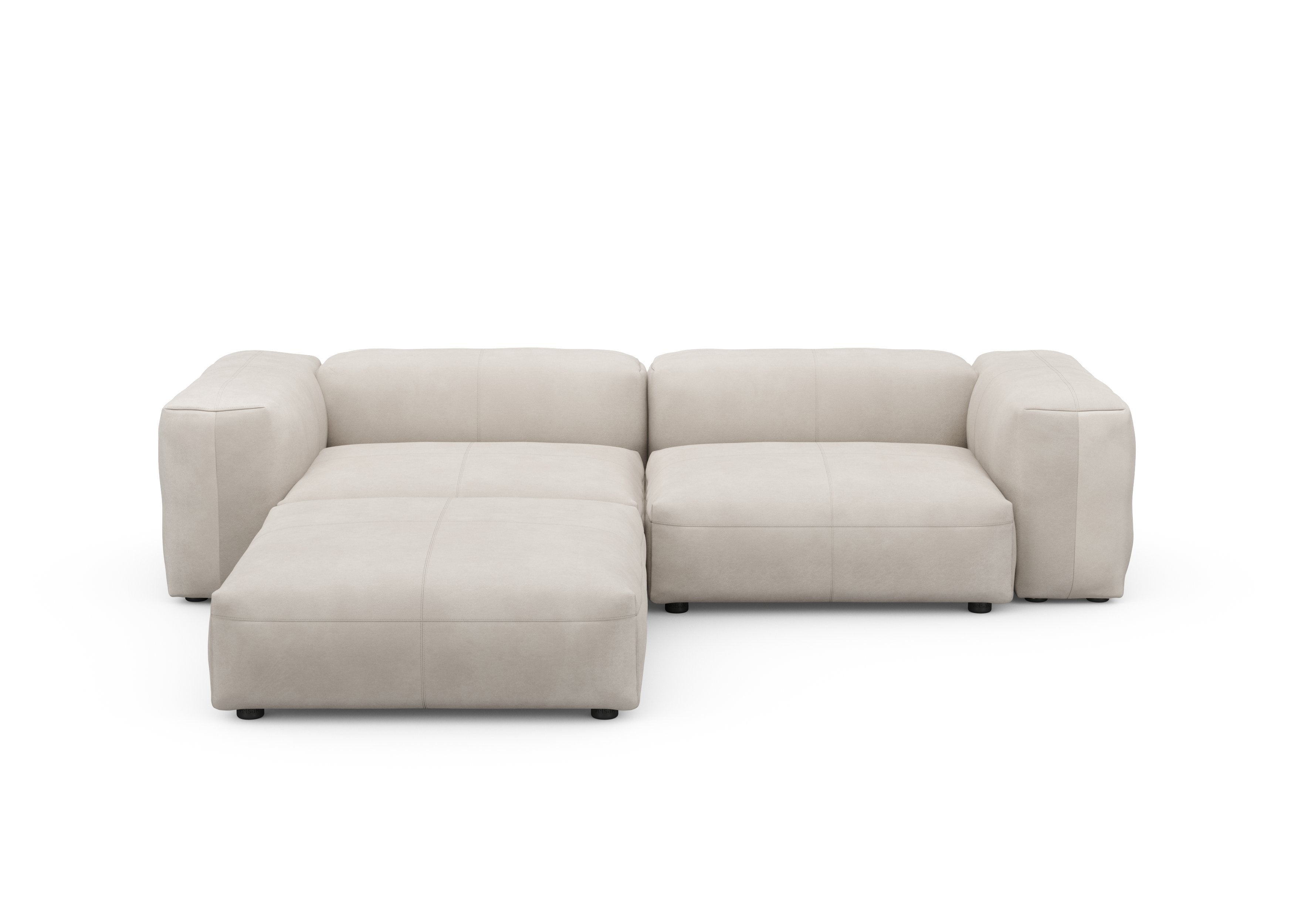 vetsak®-Corner Sofa L Leather light grey