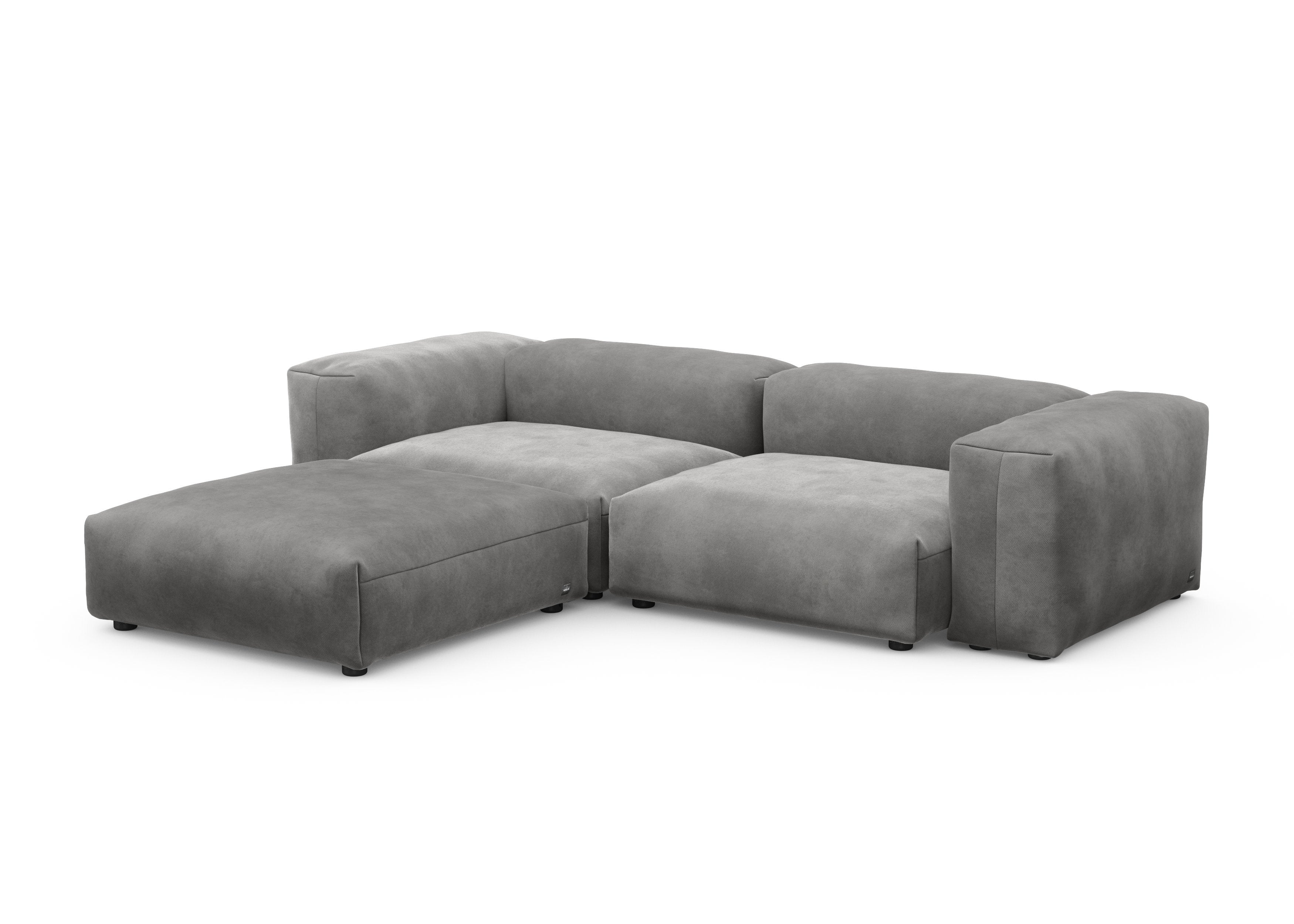 vetsak®-Corner Sofa L Velvet dark grey