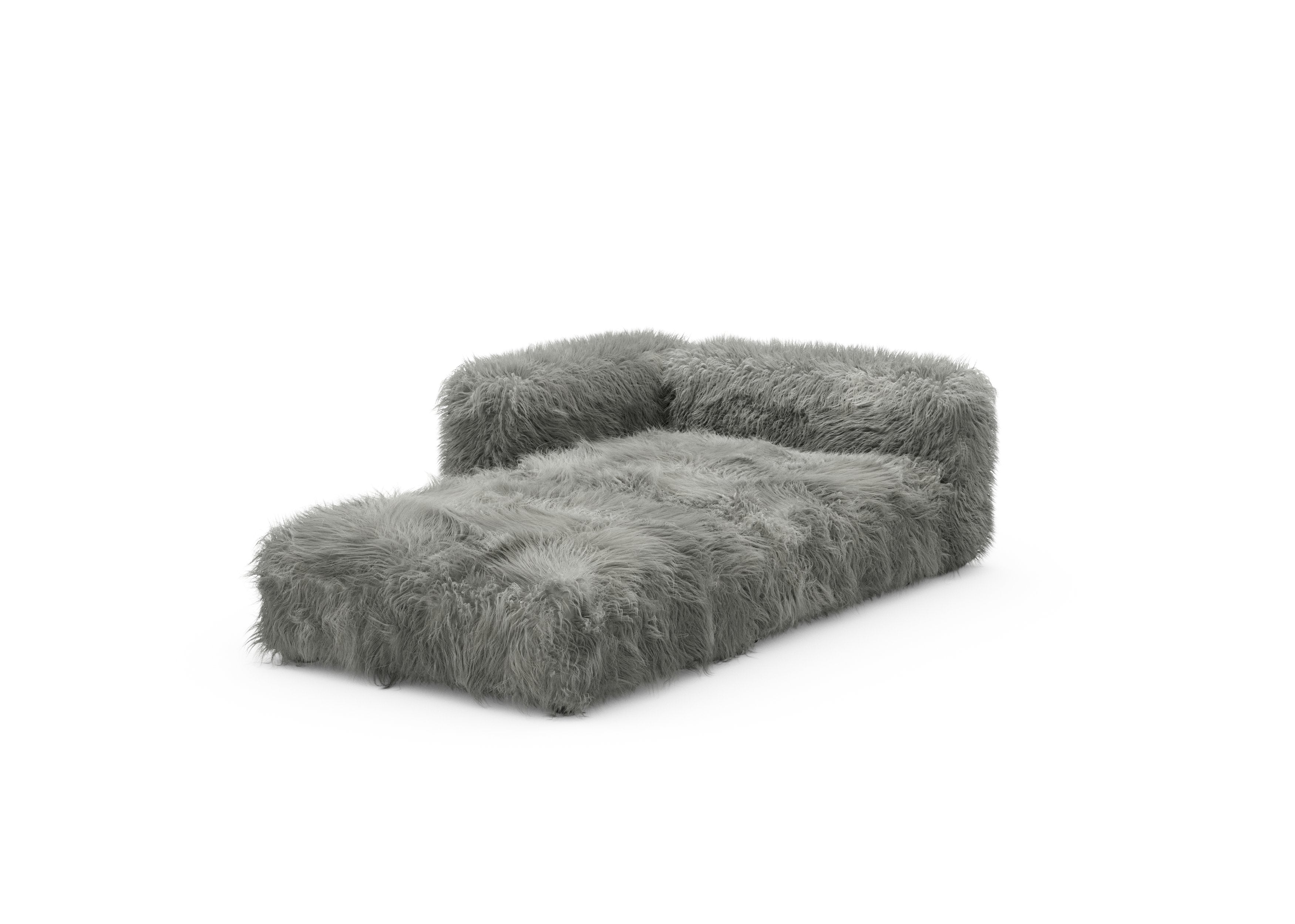 vetsak®-Sofa Daybed L Flokati grey