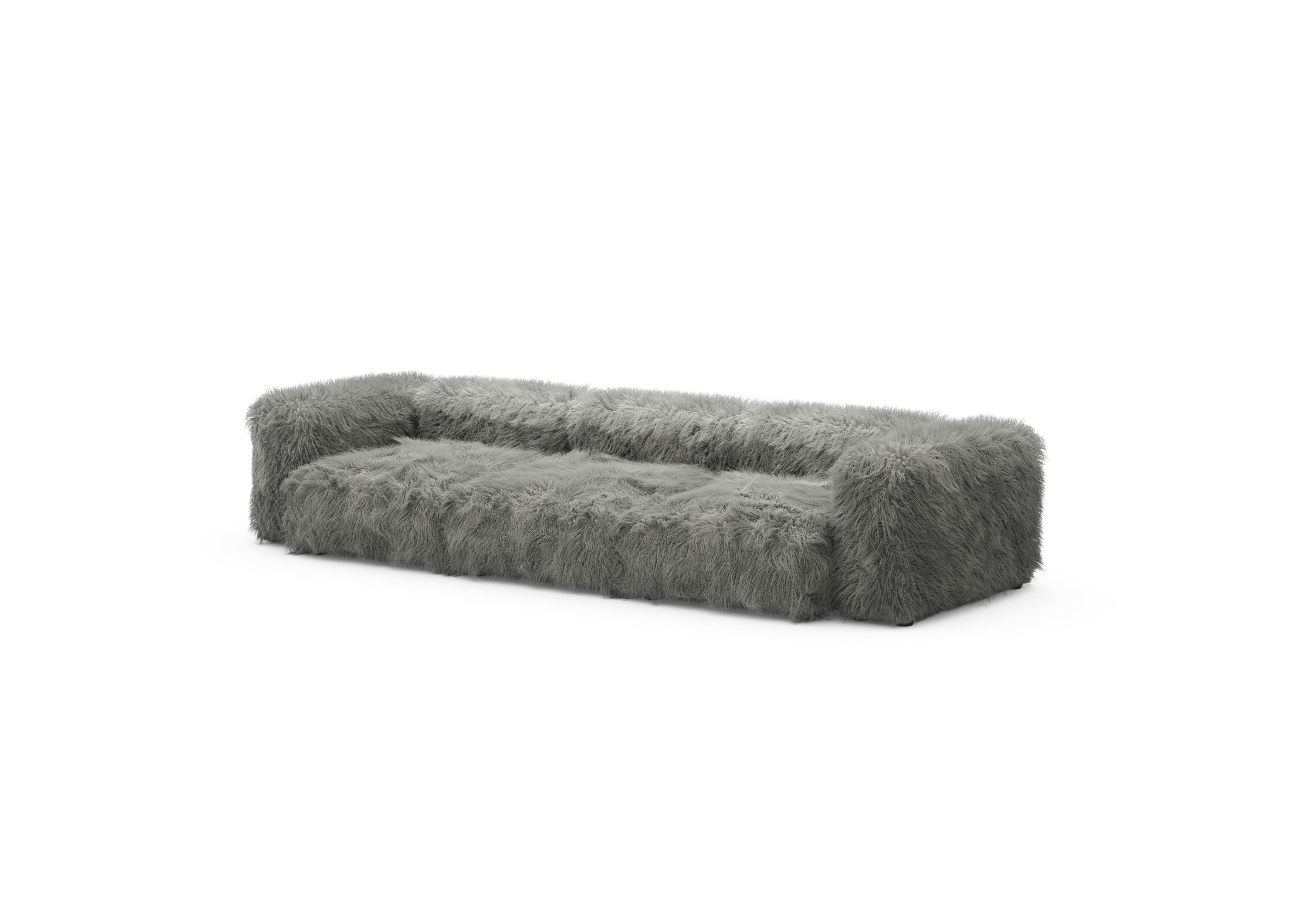 vetsak®-Three Seat Sofa S Flokati grey
