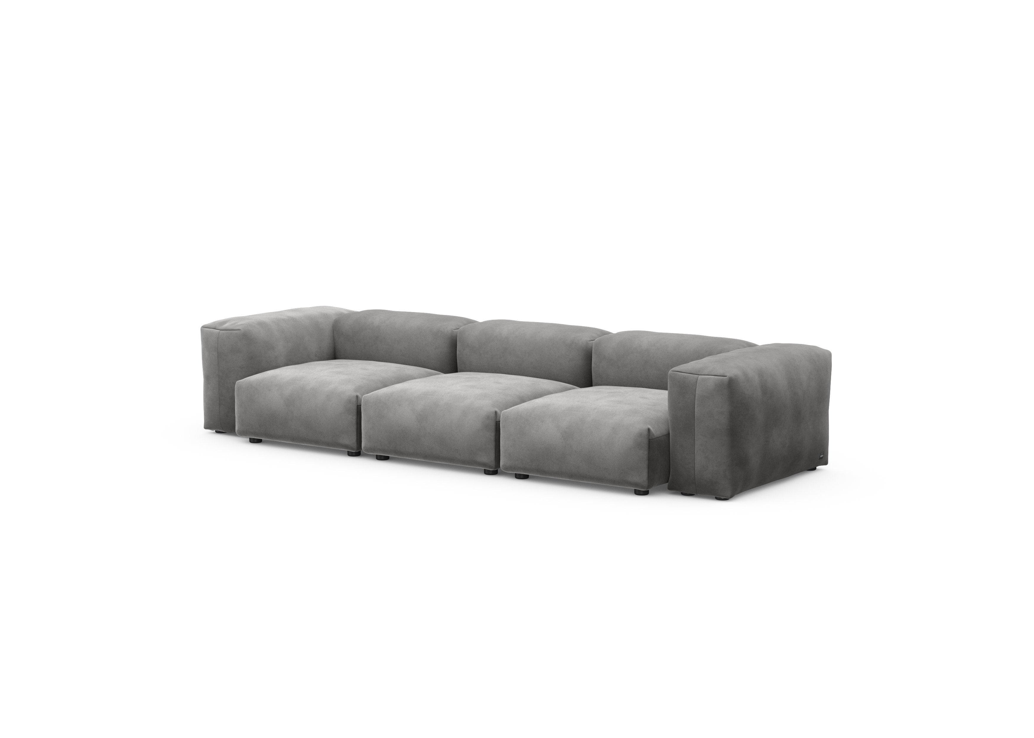 vetsak®-Three Seat Sofa S Velvet dark grey