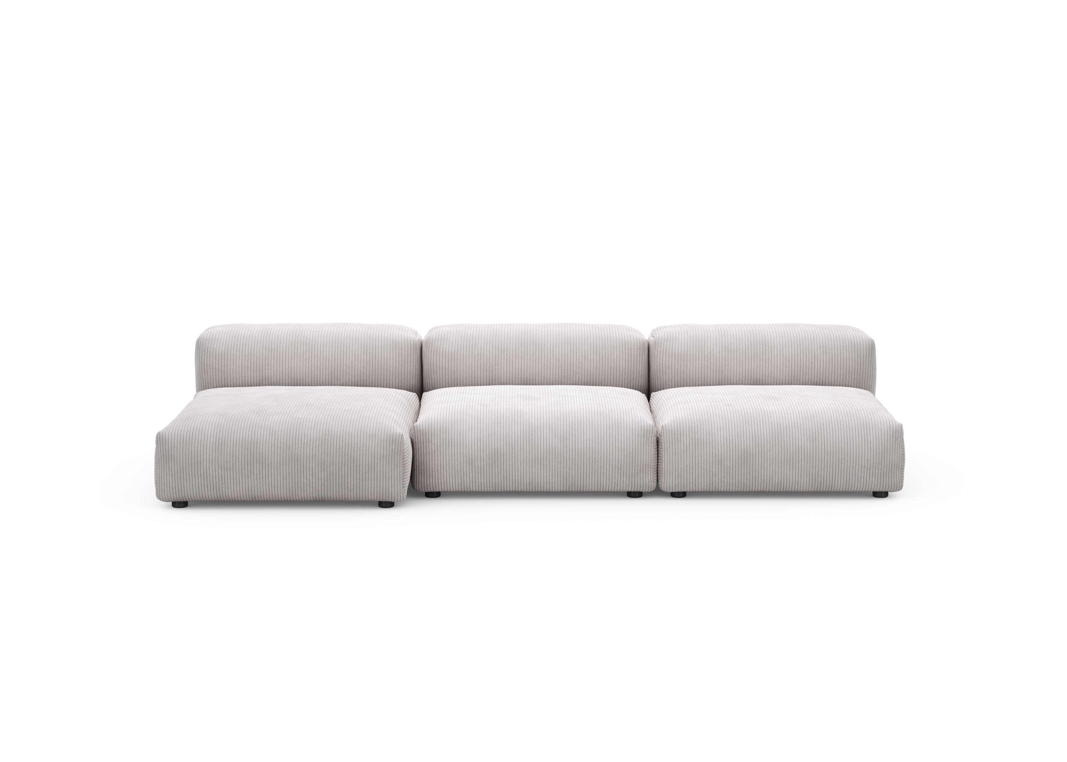 vetsak®-Three Seat Sofa L Cord Velours platinum