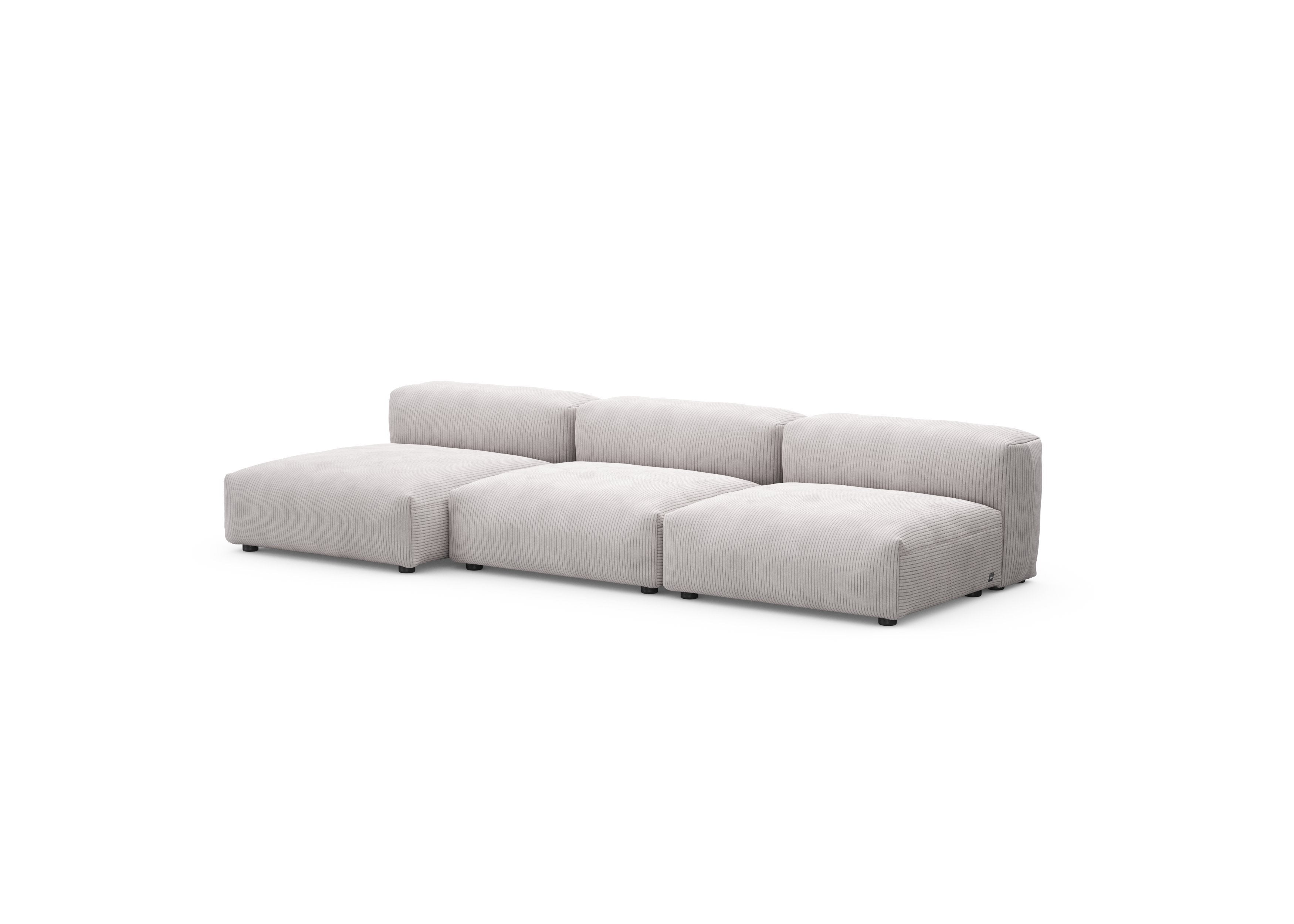 vetsak®-Three Seat Sofa L Cord Velours platinum