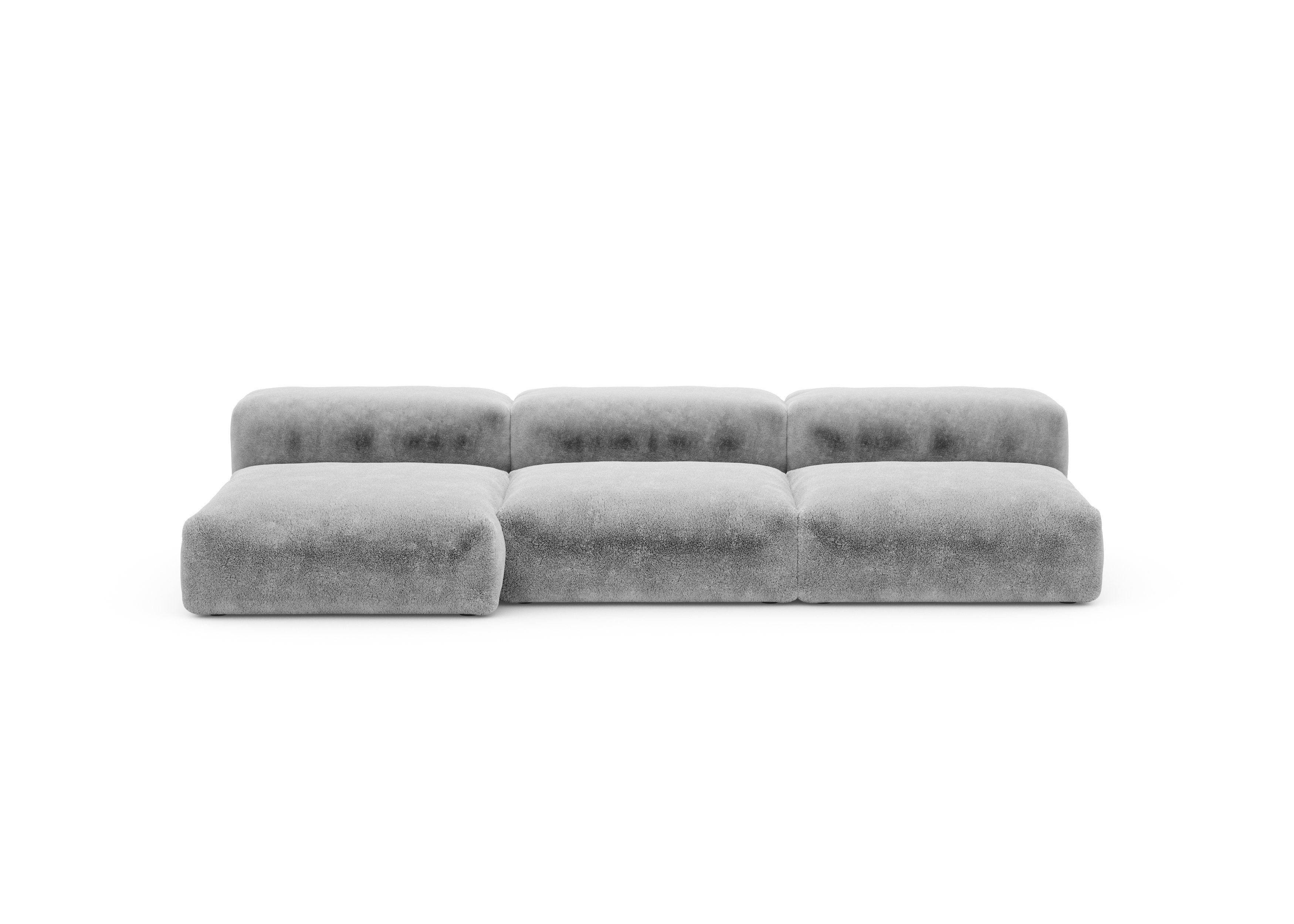 vetsak®-Three Seat Sofa L Faux Fur grey