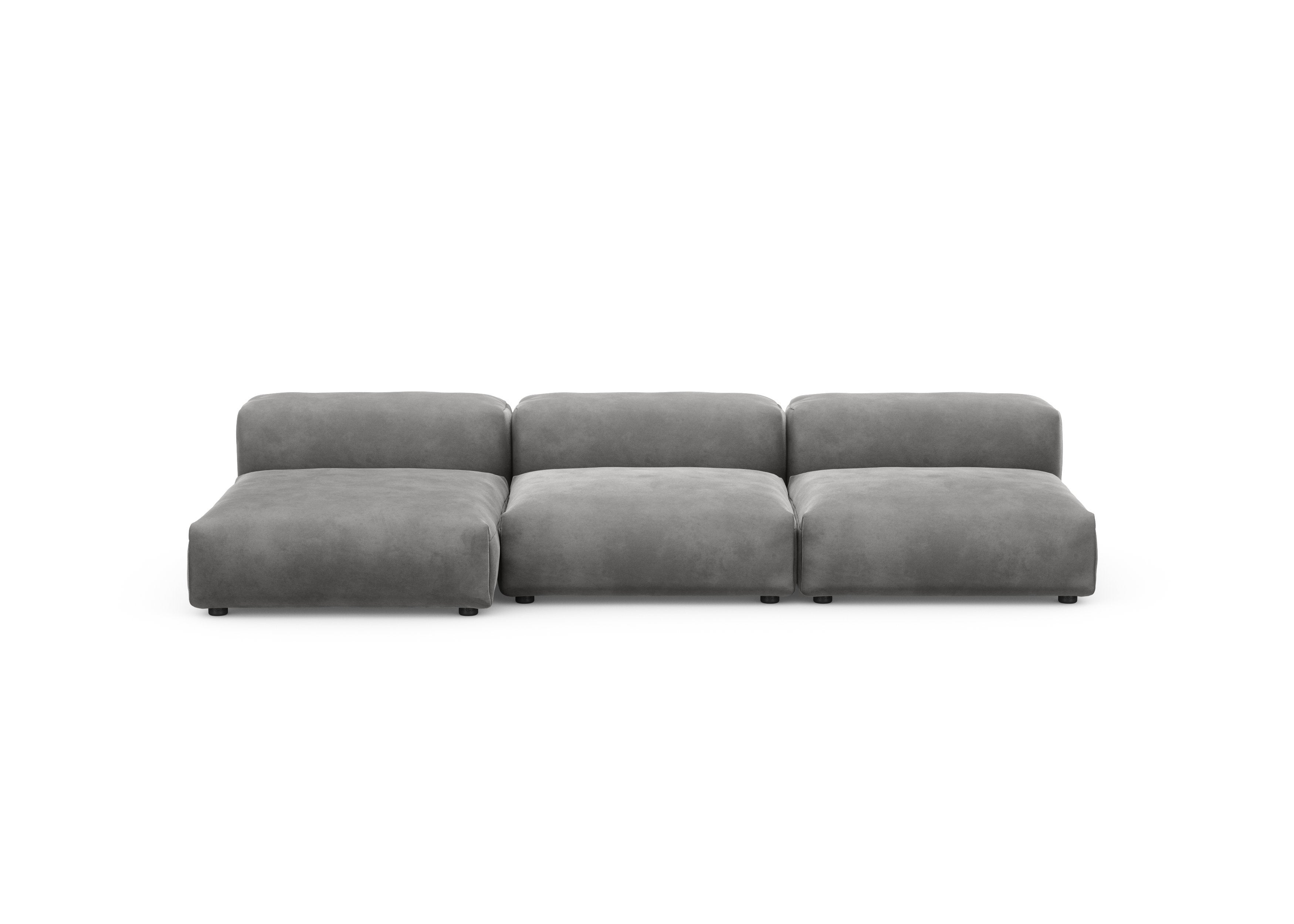 vetsak®-Three Seat Sofa L Velvet dark grey