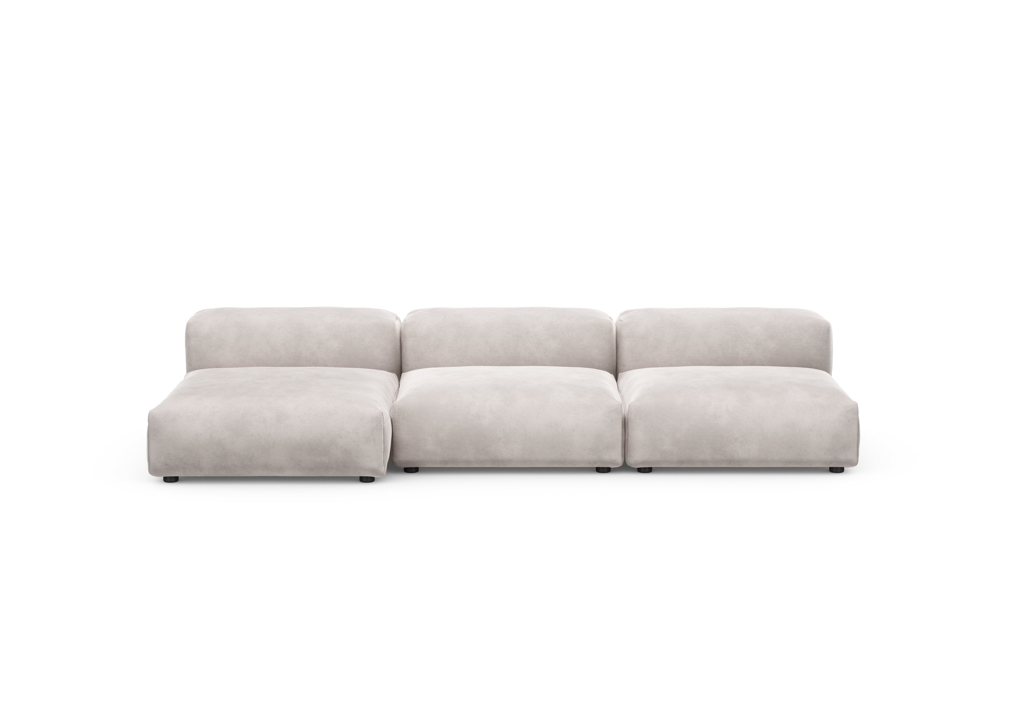 vetsak®-Three Seat Sofa L Velvet light grey