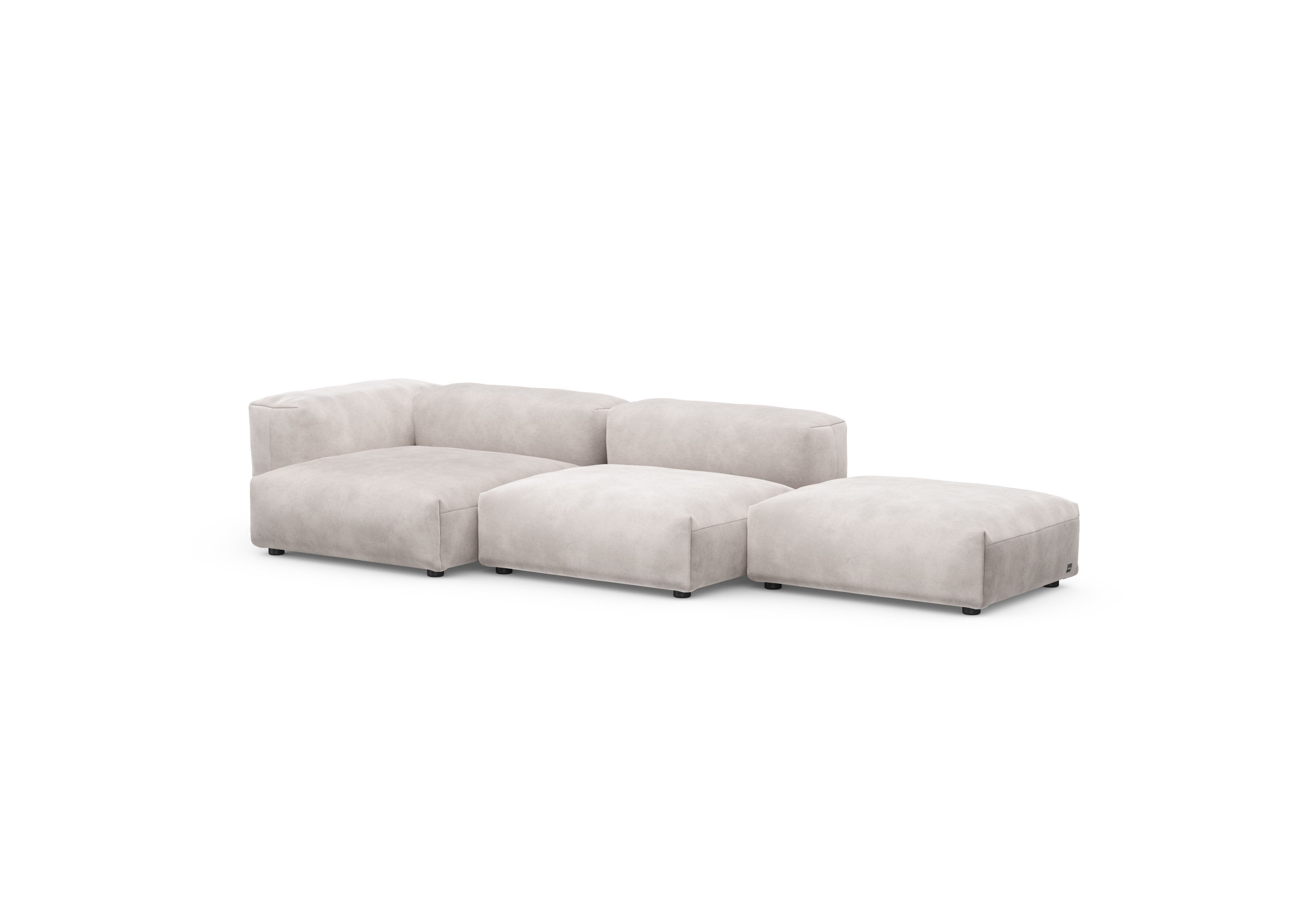 vetsak®-Three Seat Sofa L Velvet light grey