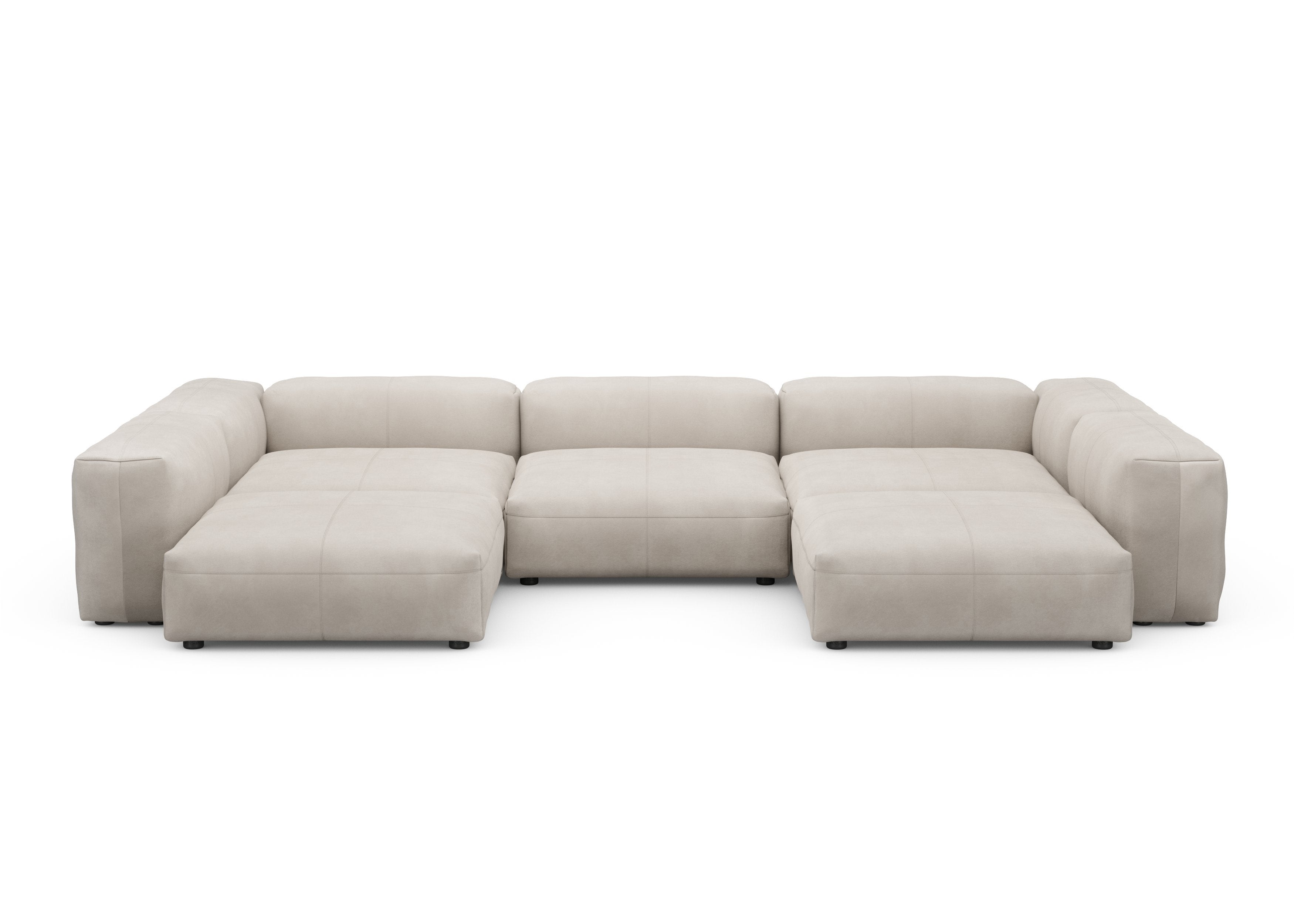 vetsak®-U-Shape Sofa L Leather light grey