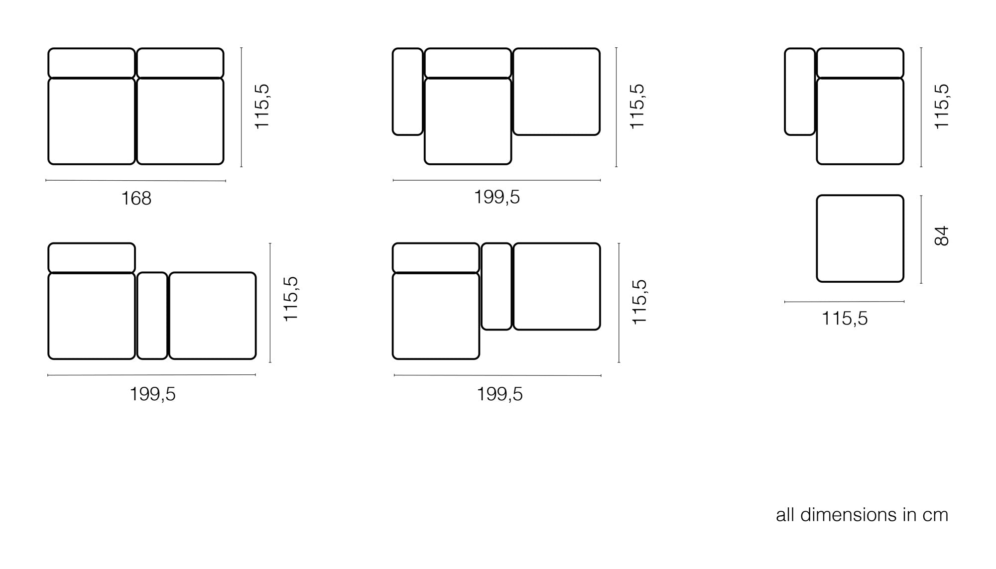 vetsak®-Two Seat Lounge Sofa S Canvas sand