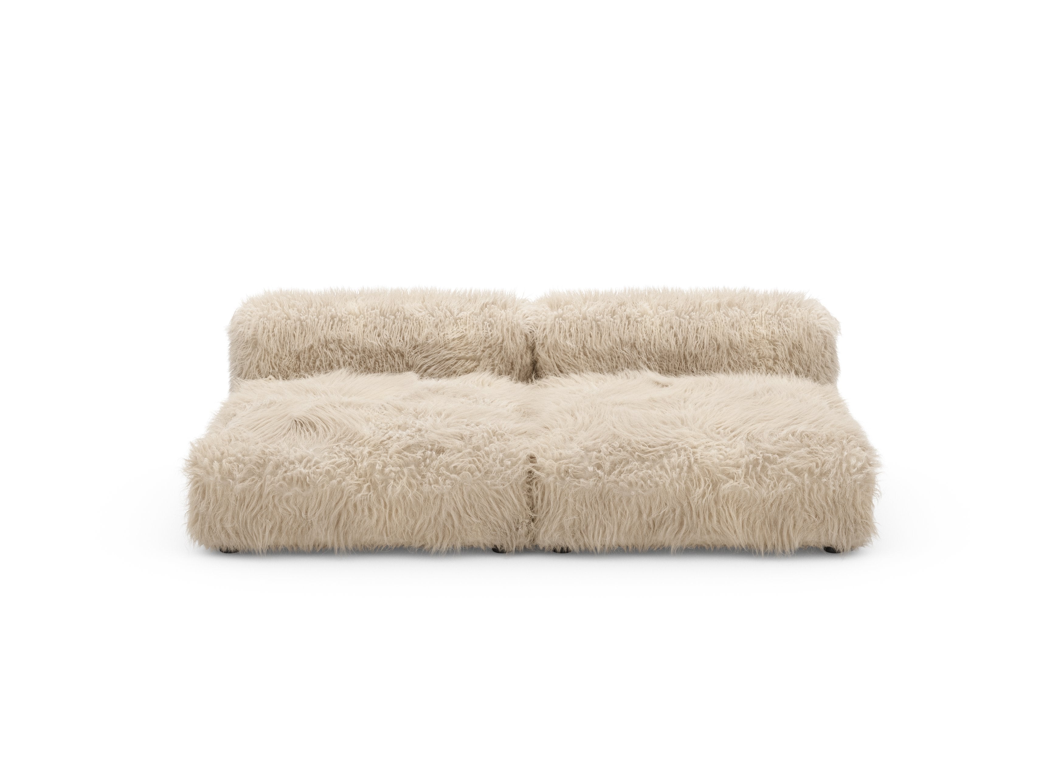 vetsak®-Two Seat Lounge Sofa L Flokati beige
