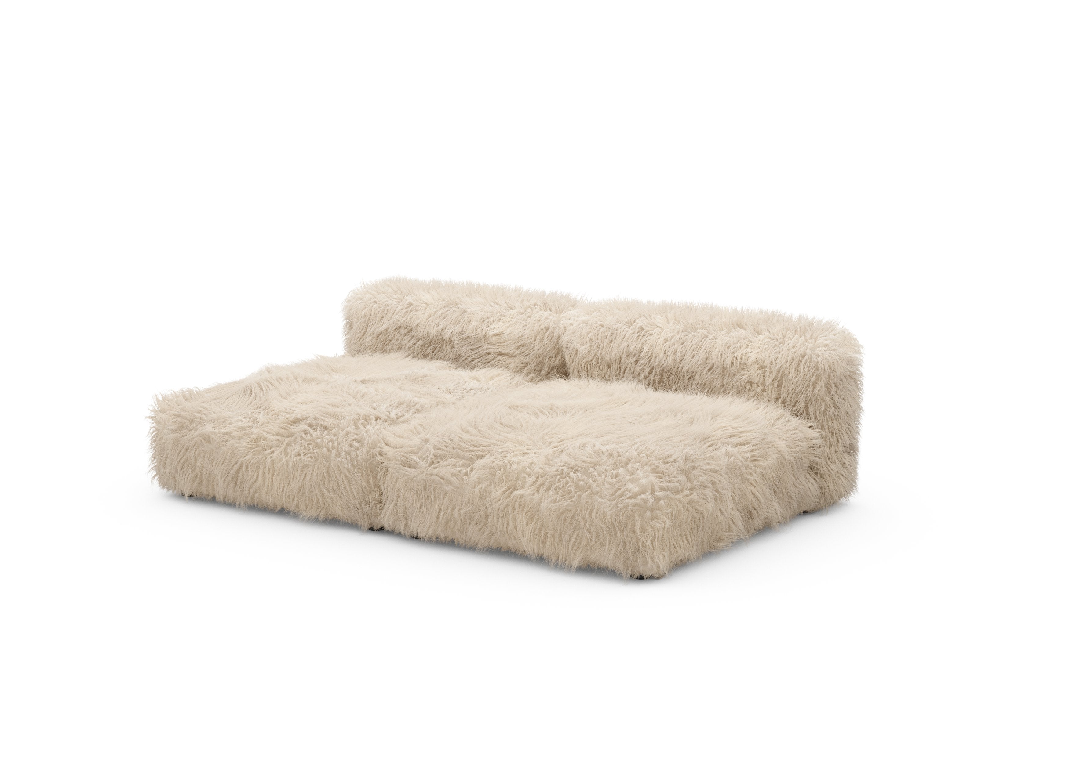 vetsak®-Two Seat Lounge Sofa L Flokati beige