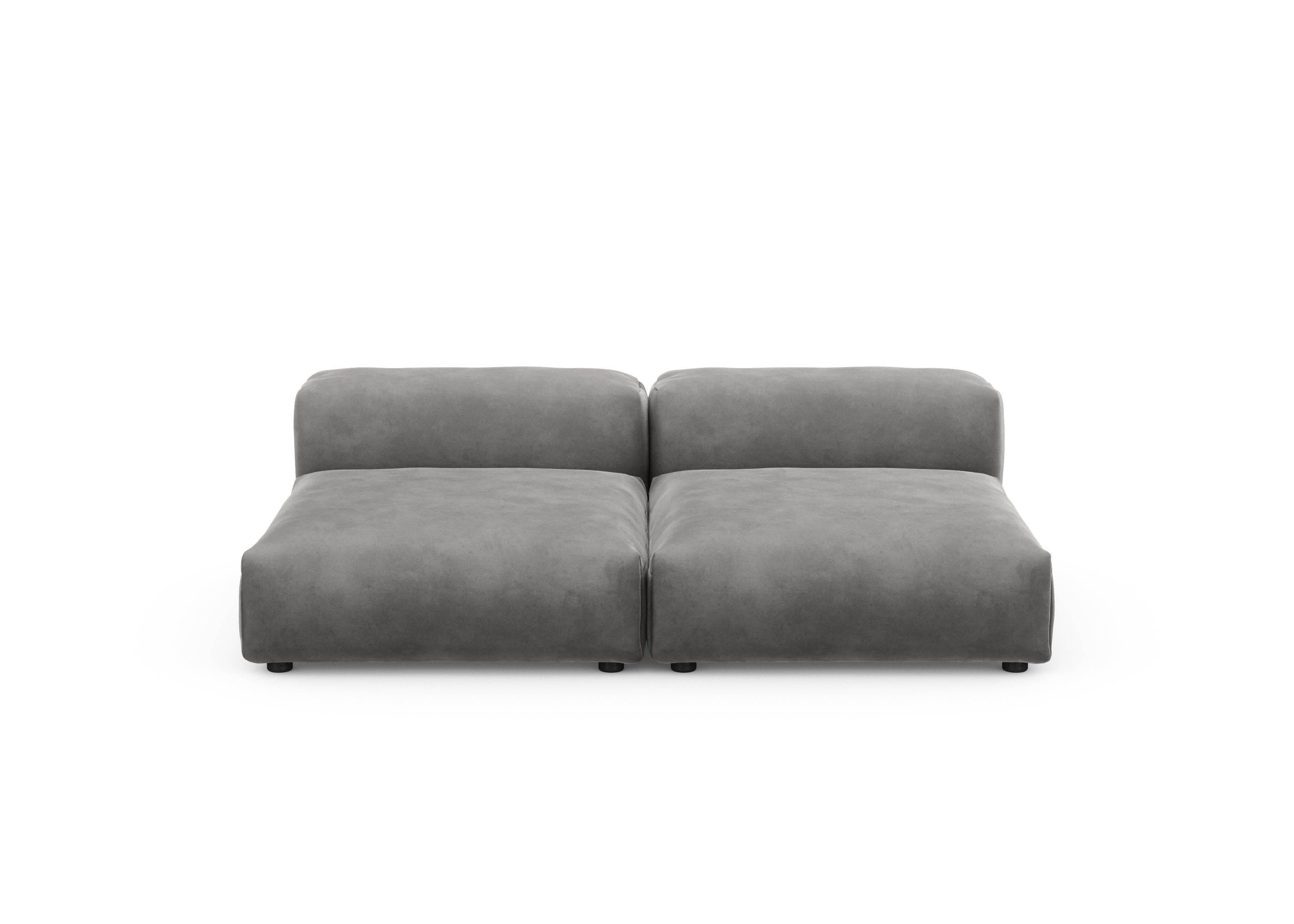 vetsak®-Two Seat Lounge Sofa L Velvet dark grey