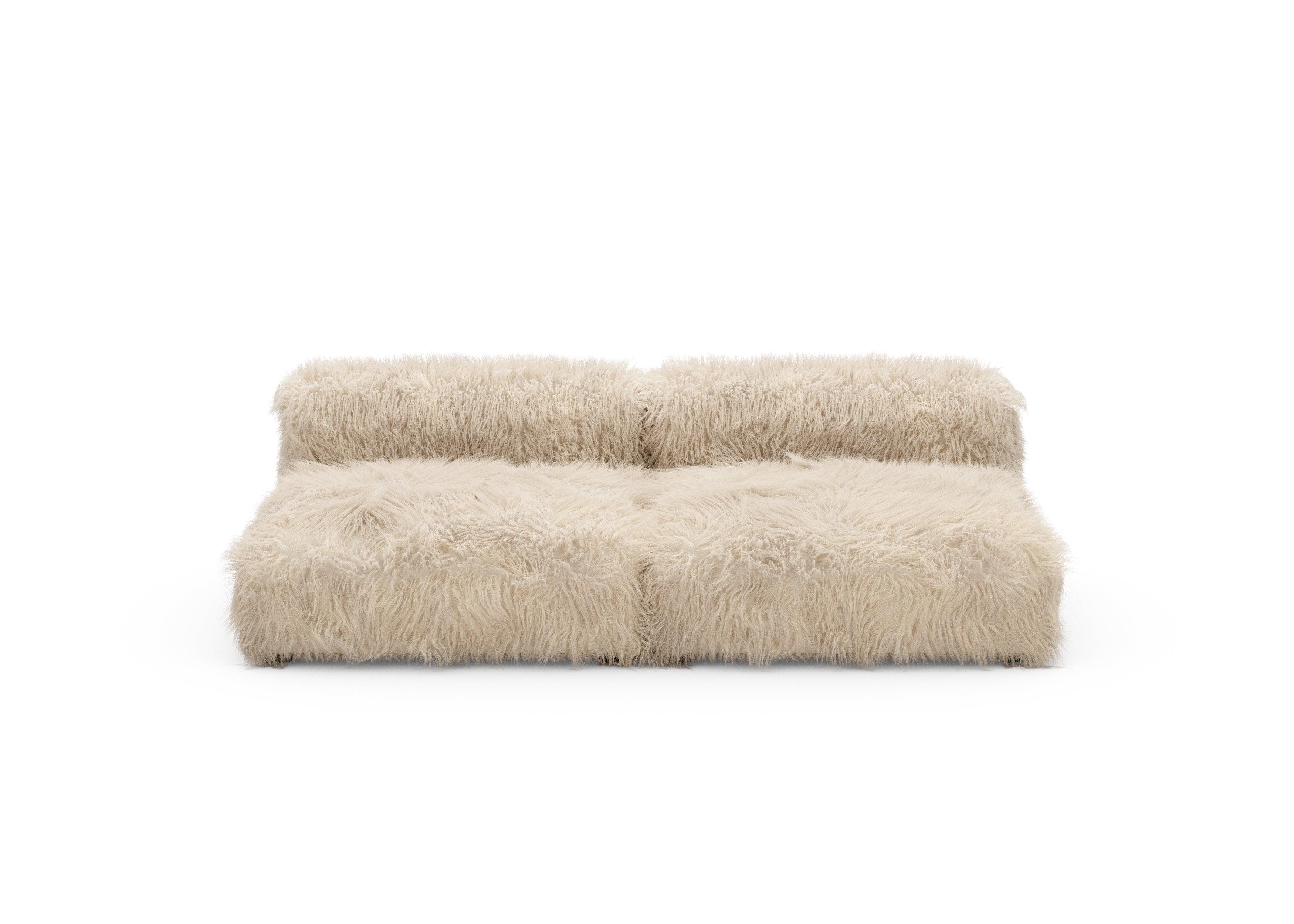 vetsak®-Two Seat Lounge Sofa M Flokati beige
