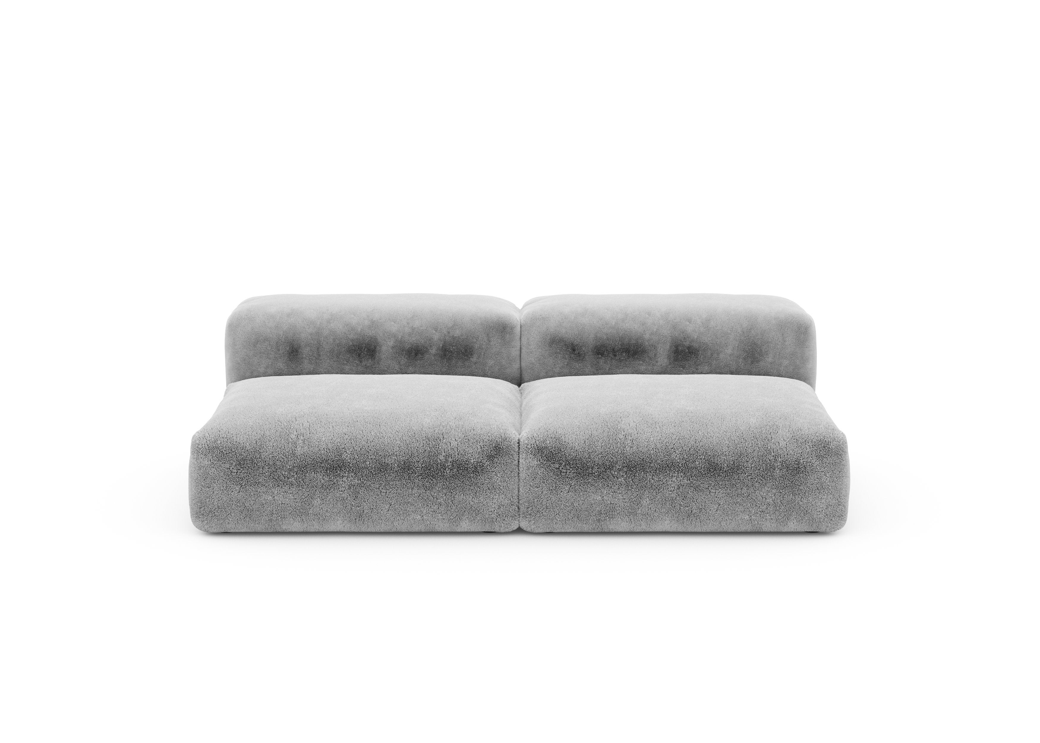 vetsak®-Two Seat Lounge Sofa M Faux Fur grey