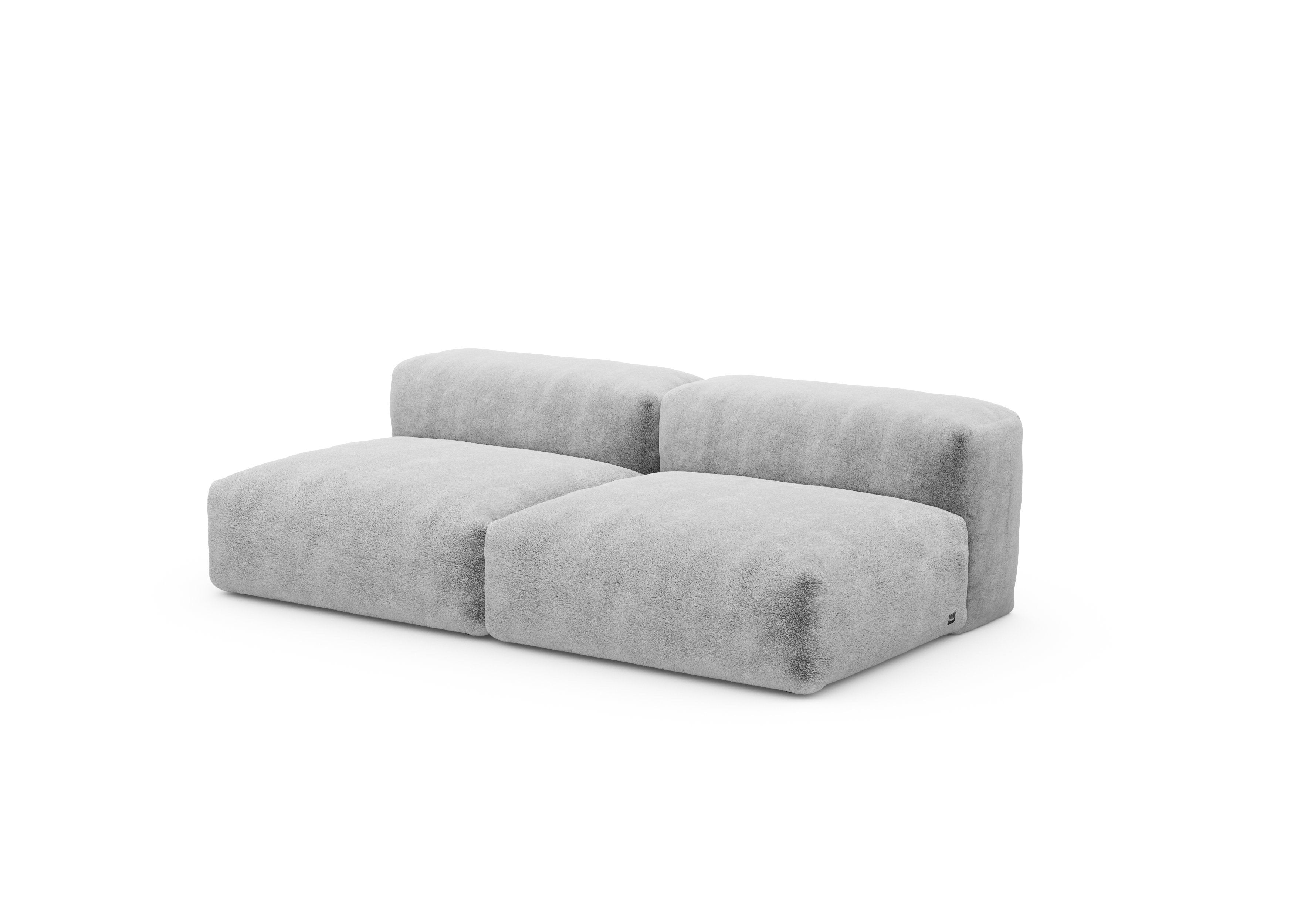 vetsak®-Two Seat Lounge Sofa M Faux Fur grey