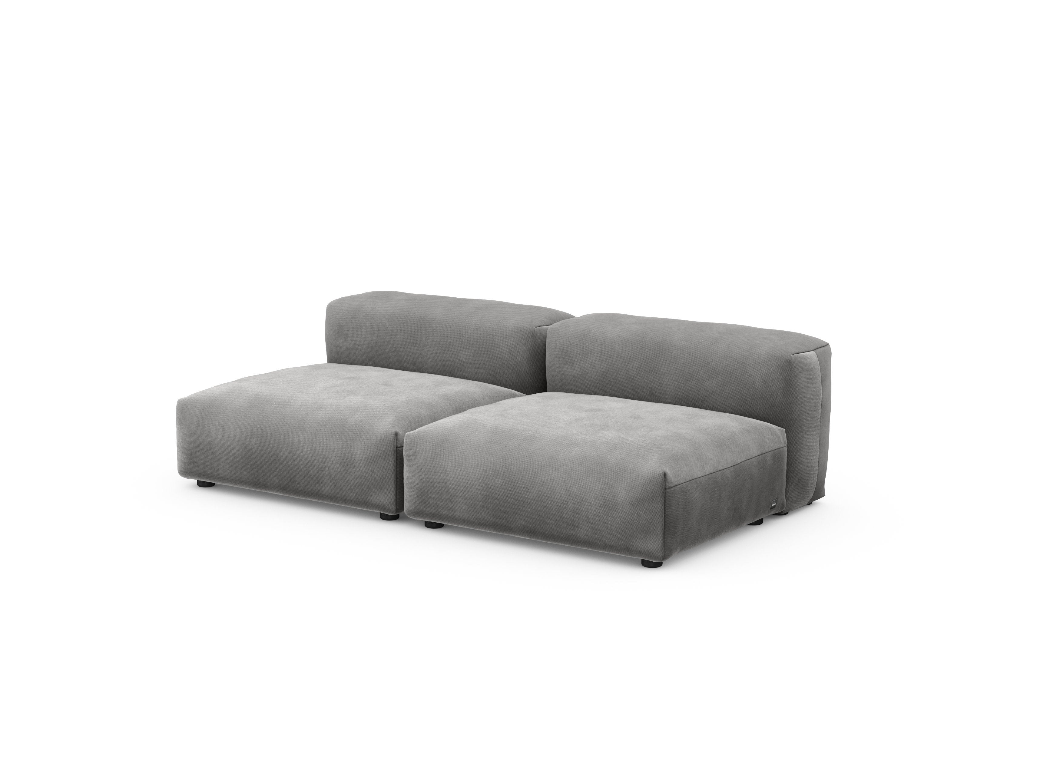 vetsak®-Two Seat Lounge Sofa M Velvet dark grey
