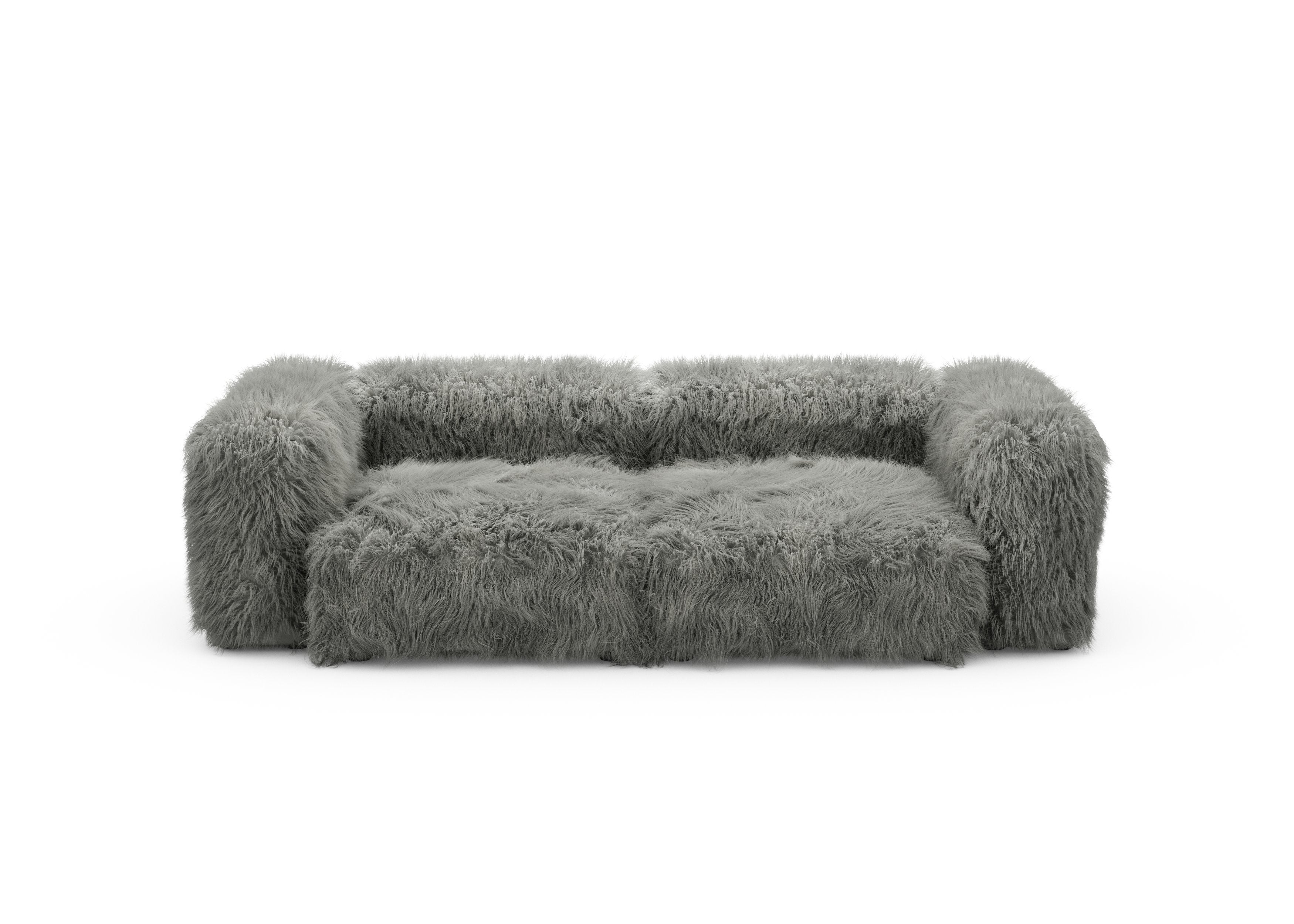 vetsak®-Two Seat Sofa S Flokati grey