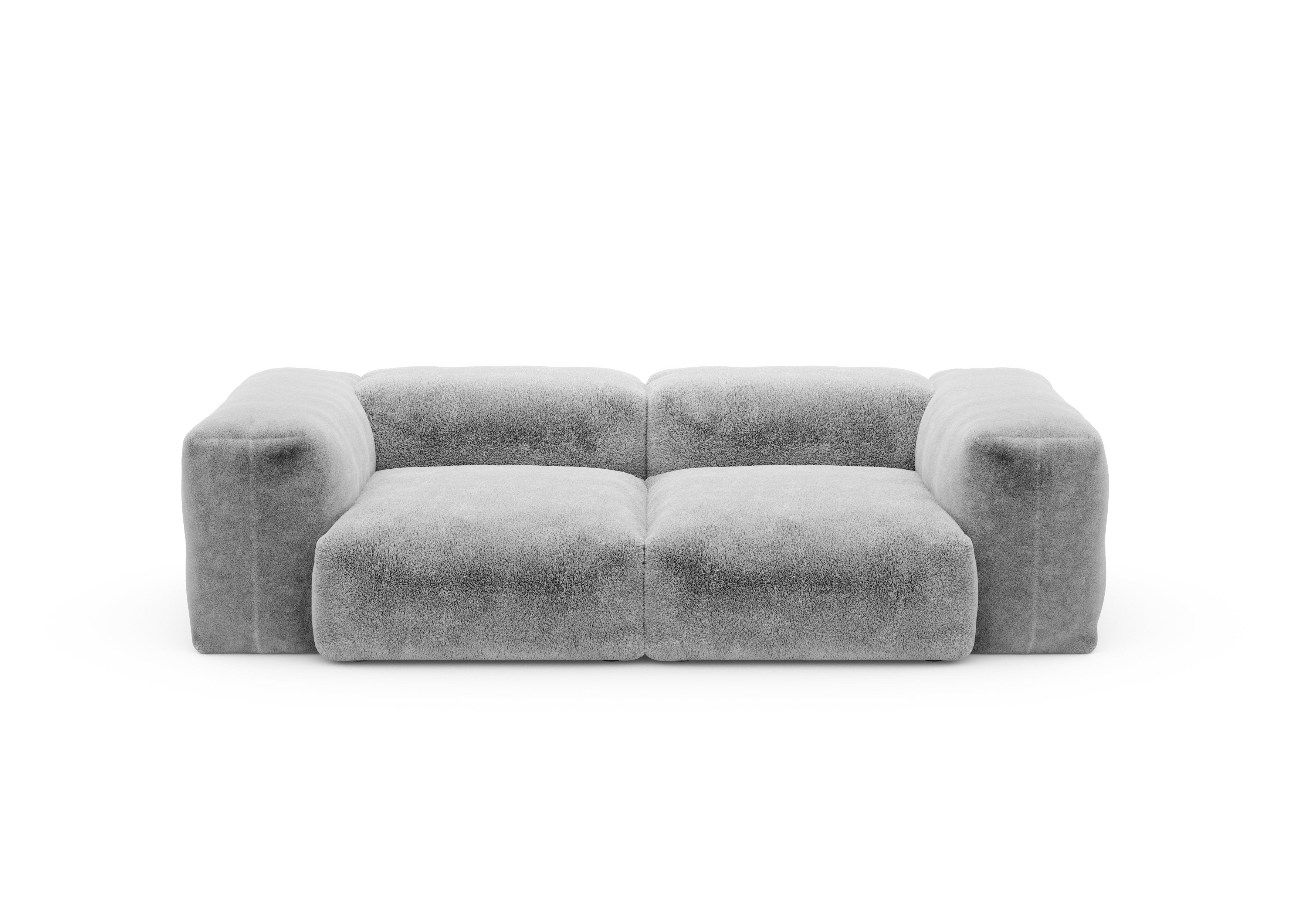 vetsak®-Two Seat Sofa S Faux Fur grey