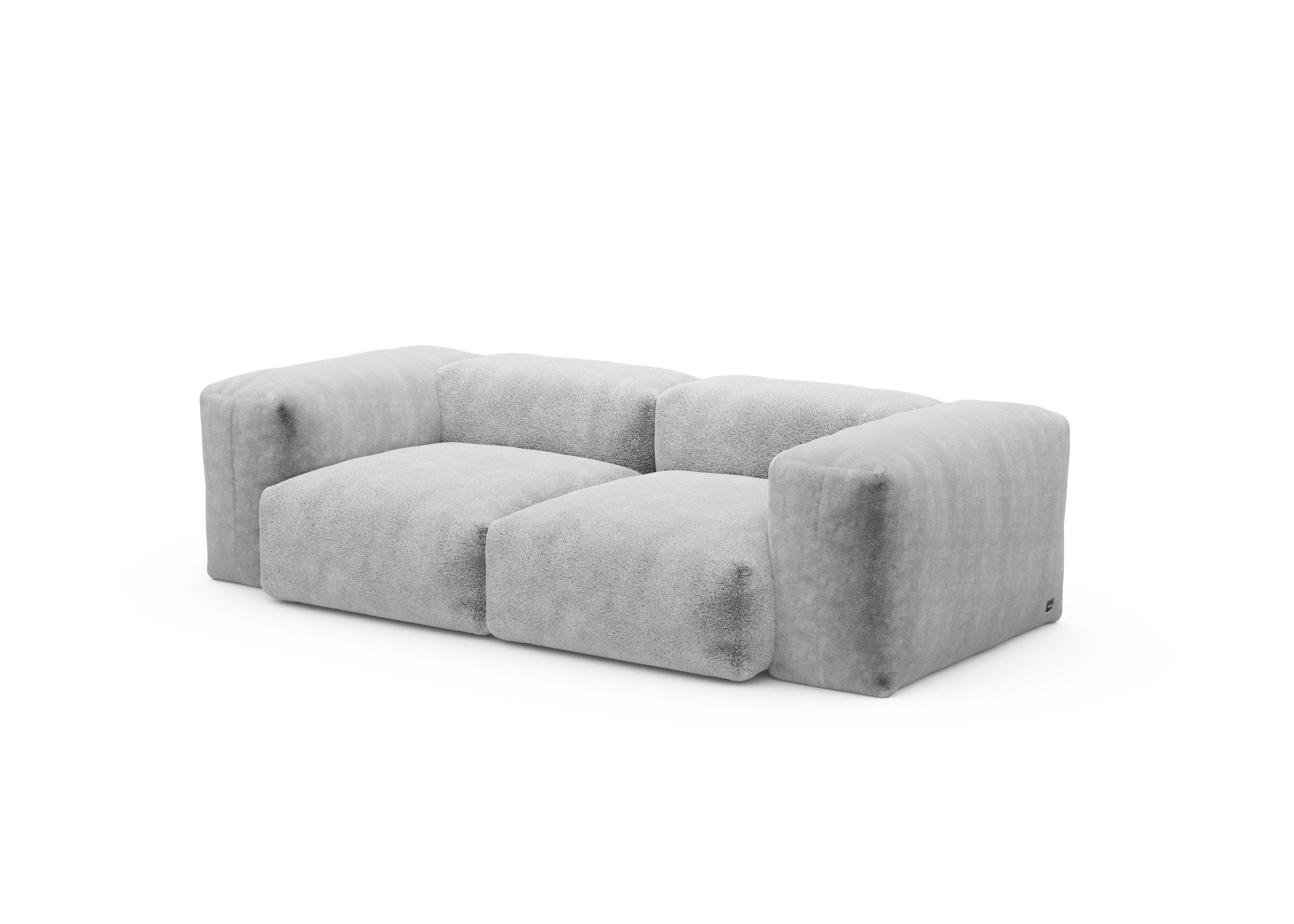 vetsak®-Two Seat Sofa S Faux Fur grey