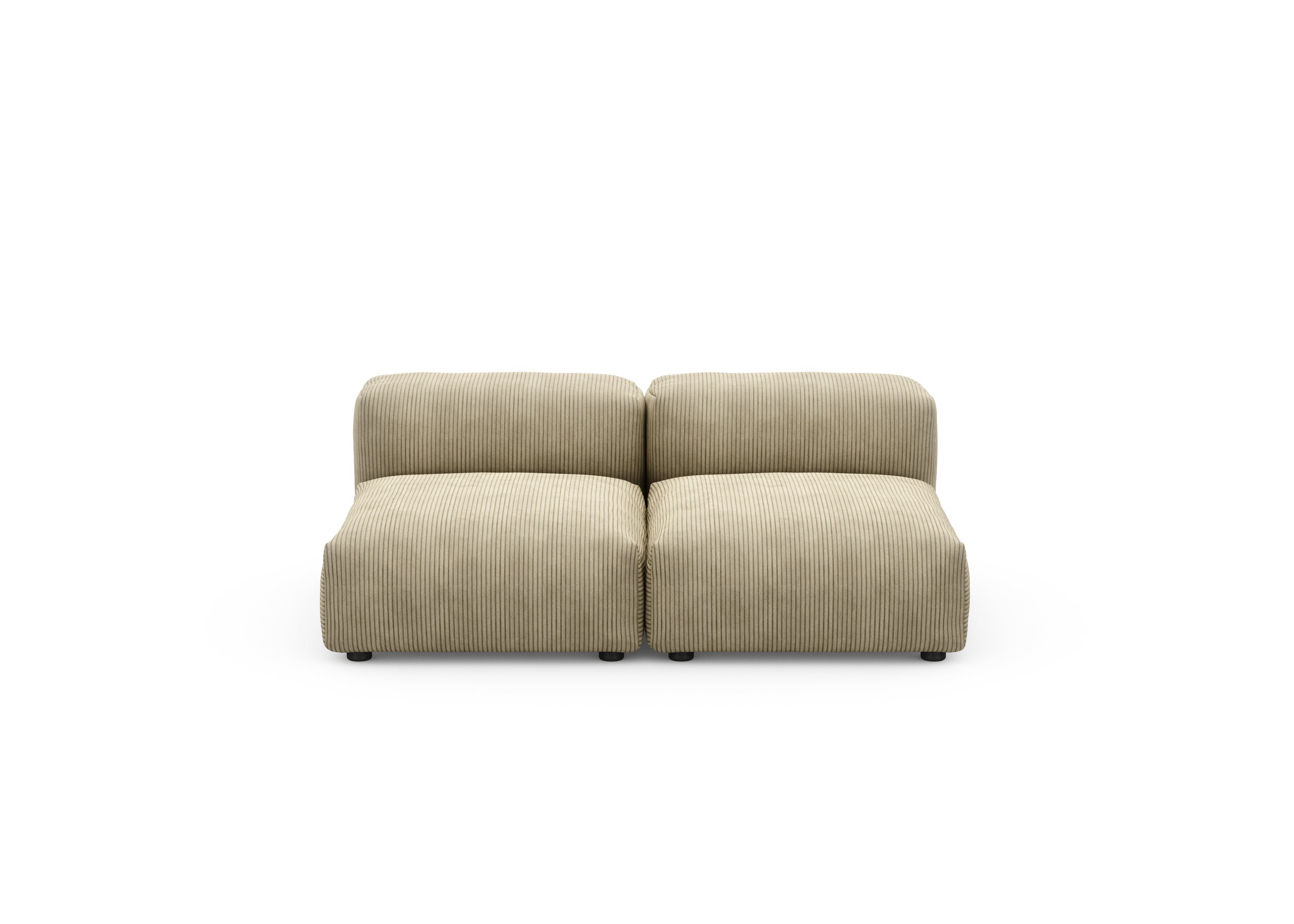vetsak®-Two Seat Lounge Sofa S Cord Velours khaki