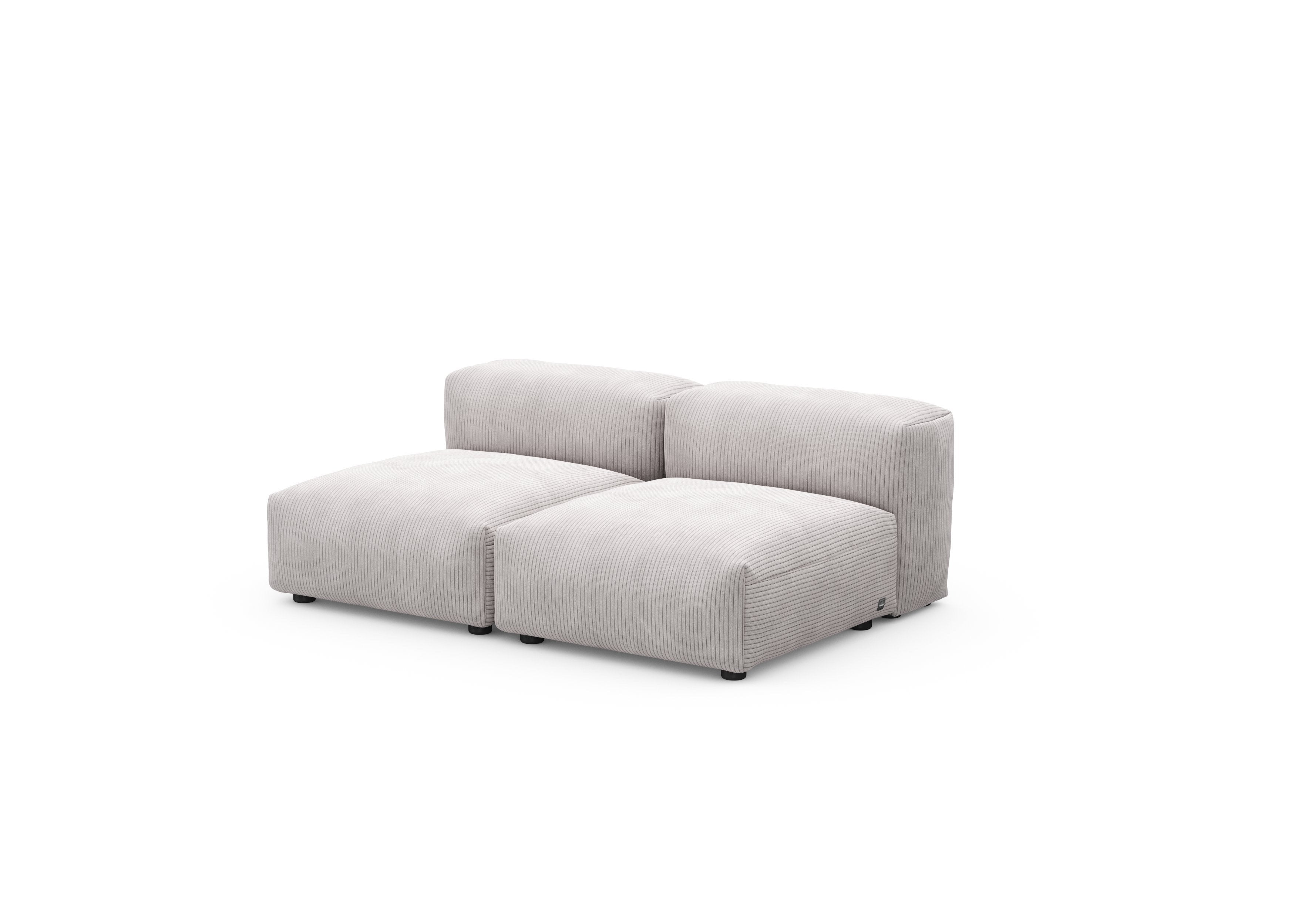 vetsak®-Two Seat Lounge Sofa S Cord Velours platinum