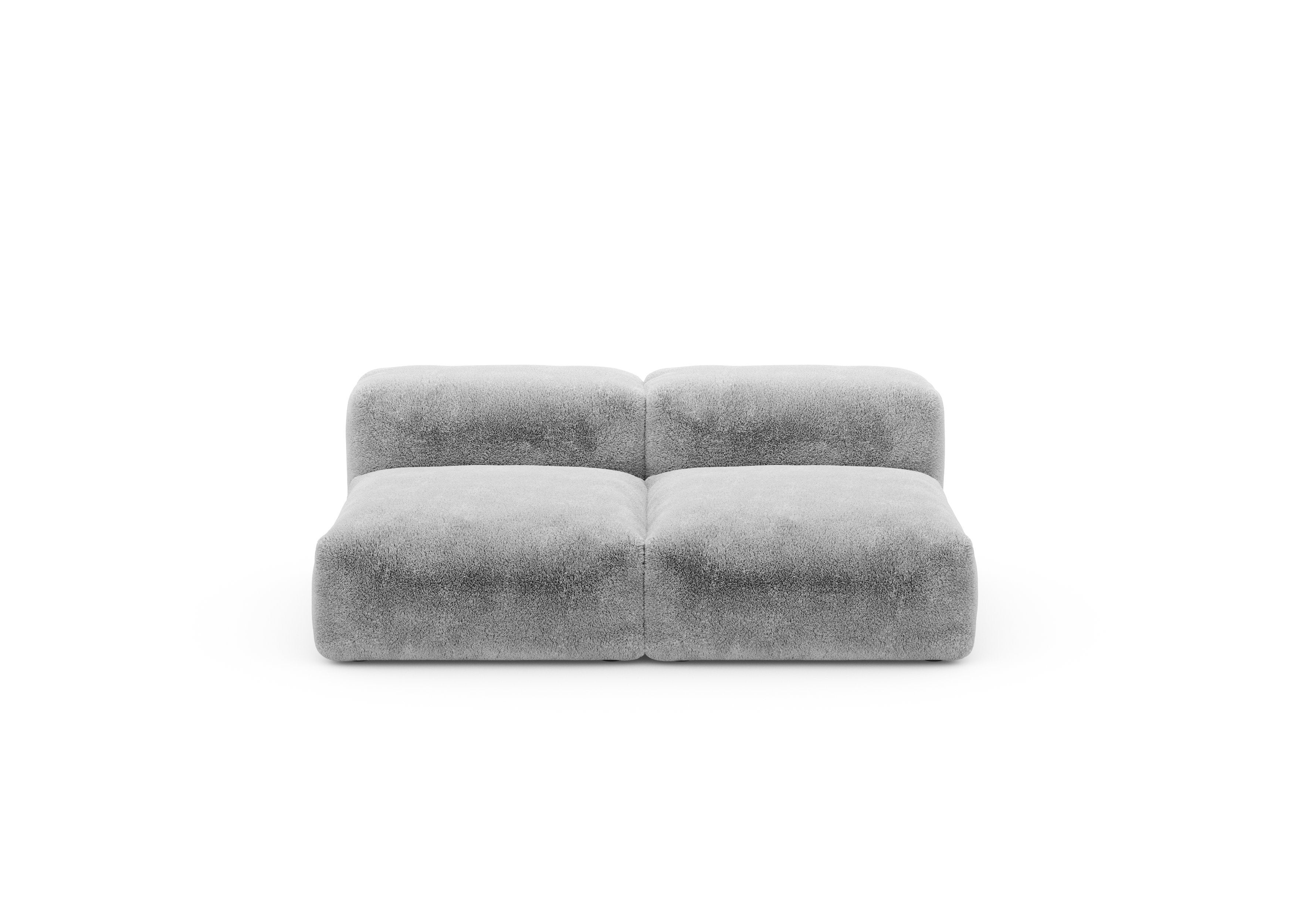 vetsak®-Two Seat Lounge Sofa S Faux Fur grey