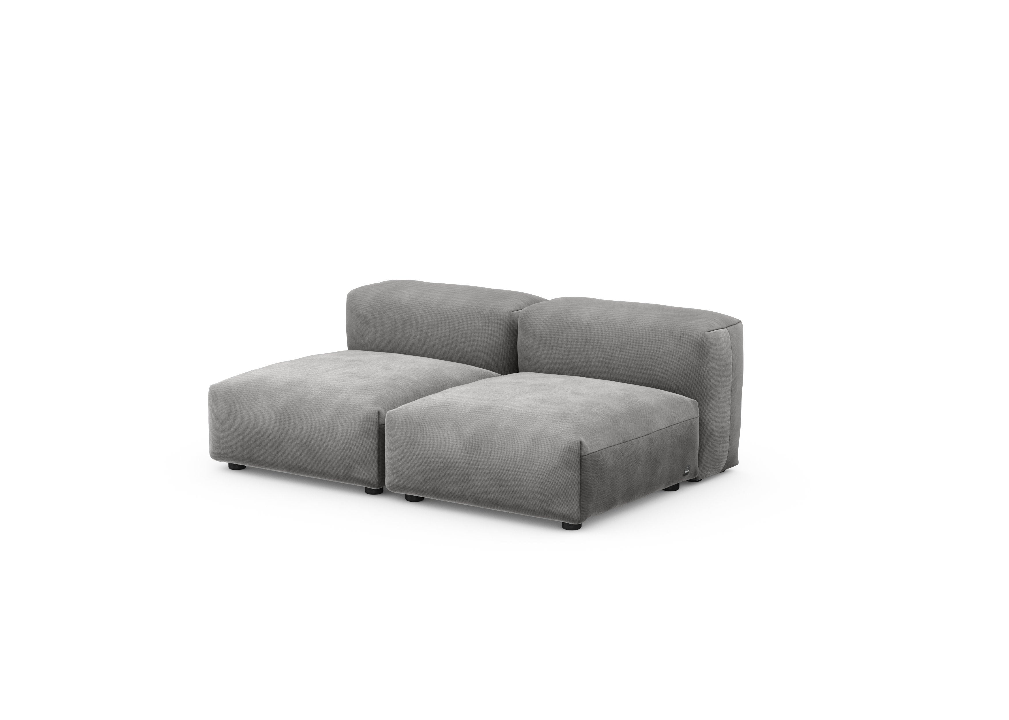 vetsak®-Two Seat Lounge Sofa S Velvet dark grey